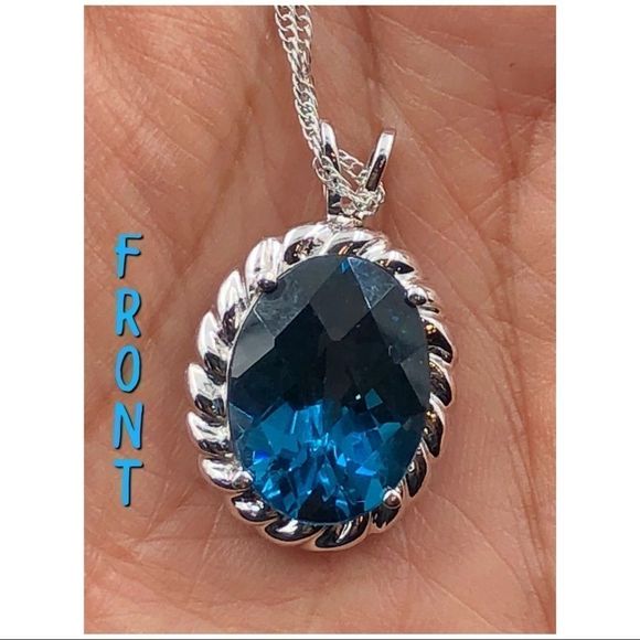 Clyde Duneier London Blue Topaz 14K & 10K Necklace - Picture 3 of 13